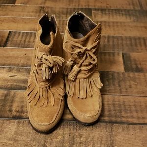 Pegabo suede heeled booties. Size 37